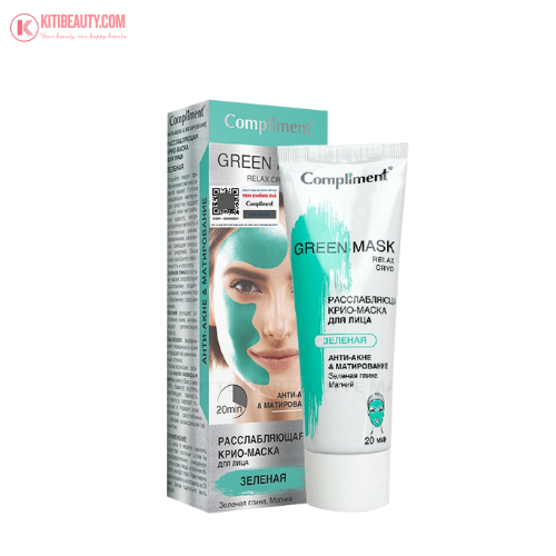 Mặt Nạ Đất Sét Làm Sạch Sâu Giảm Mụn Se Lỗ Chân Lông Compliment No Problem Green Face Mask